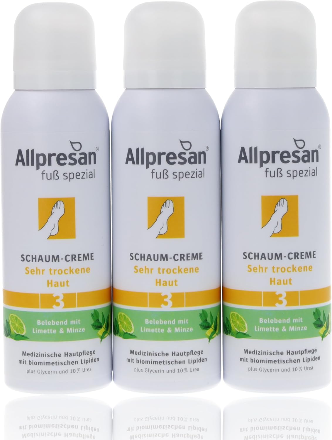 Allpresan Voet special Nr. 3 schuimcrème met limoen munt geur – voetcrème voor zeer droge huid – voor de dagelijkse voetverzorging van zeer droge voeten – 125 ml (3)