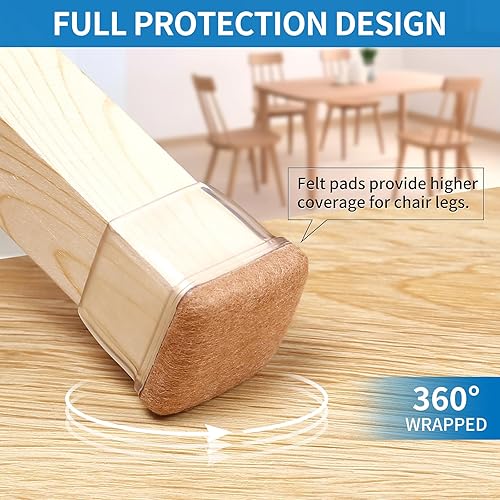 Miniatura 3 de 32 protectores de suelo de silicona transparente para patas de silla, protectores de suelo para silla, almohadillas de fieltro para muebles, fundas