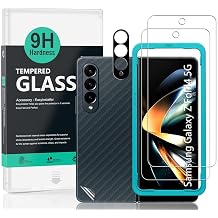 Ibywind Screen Protector for Samsung Galaxy Z Fold4 5G6.2" 2 Pack+1 Pack Camera Len Protector+1 Back Film,9H Tempered Glass,HD,Scratch Resistant,Bubble Free,Easy Install