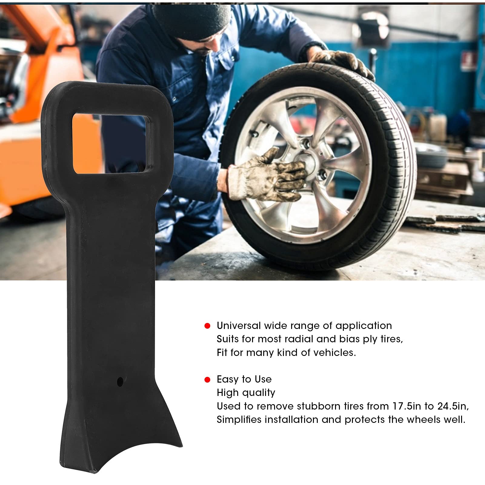 Démonte-pneu, outils de changement de pneus, noir, inoxydable, haute performance, pour véhicules