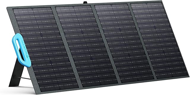 BLUETTI Solar Panel PV120, 120W Solar Panel for Power Station EB3A/EB55/EB70S/AC200P/AC200MAX/AC300, Portable Solar Panel w/Adjustable Kickstands, Foldable Solar Charger for RV, Camping, Blackout