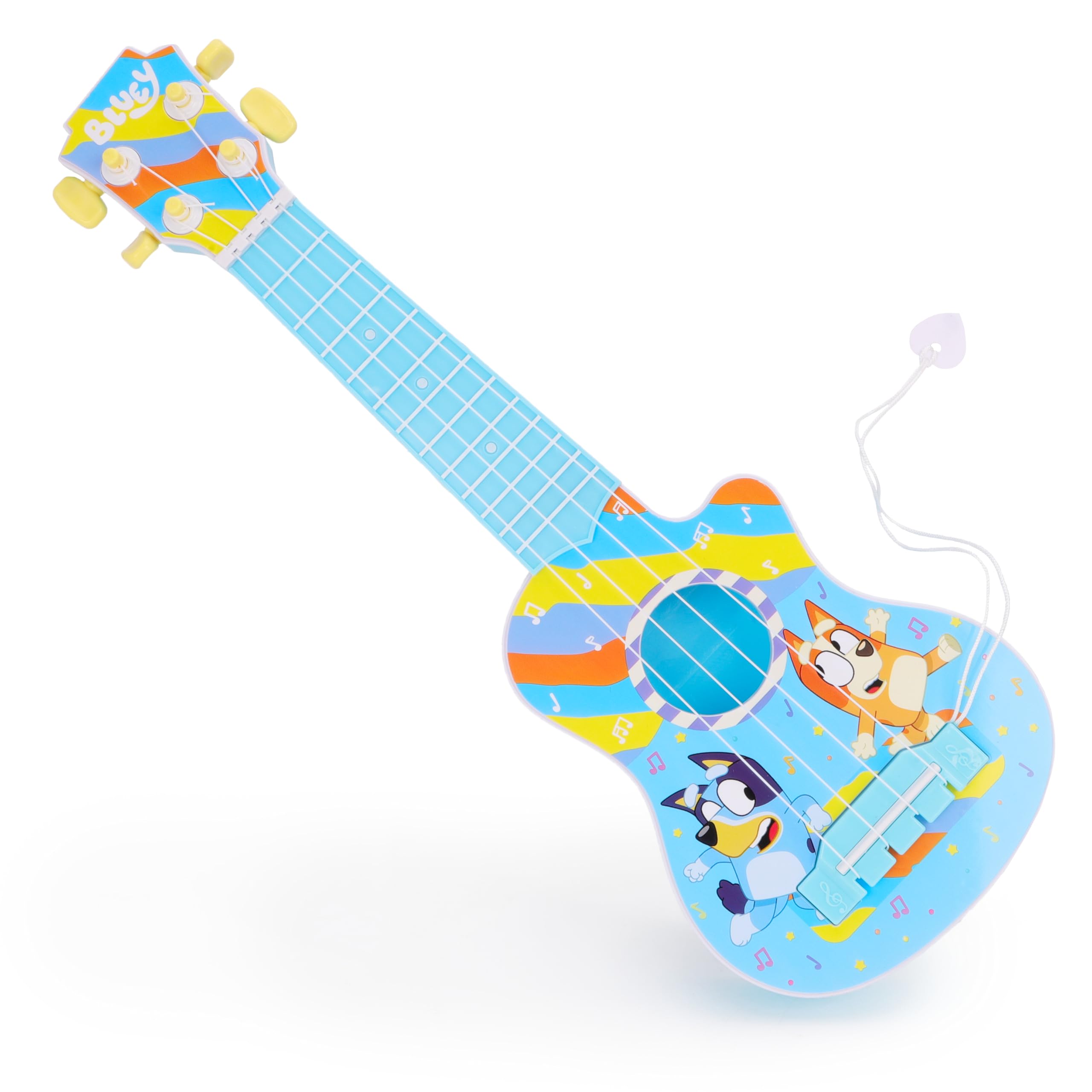Toyland® 40 cm (16") Bluey La mia prima chitarra con plettro incorporato - Strumento musicale da accordare e suonare - Divertente giocattolo musicale per bambini - Età 3+