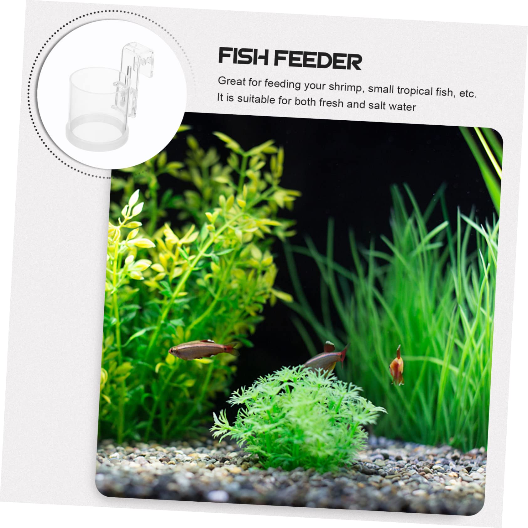 Housoutil 3piezas Anillo Alimentador De Peces De Acrílico para Acuarios Anillo Flotante Gancho para Comida De Peces Peceras y Mediana