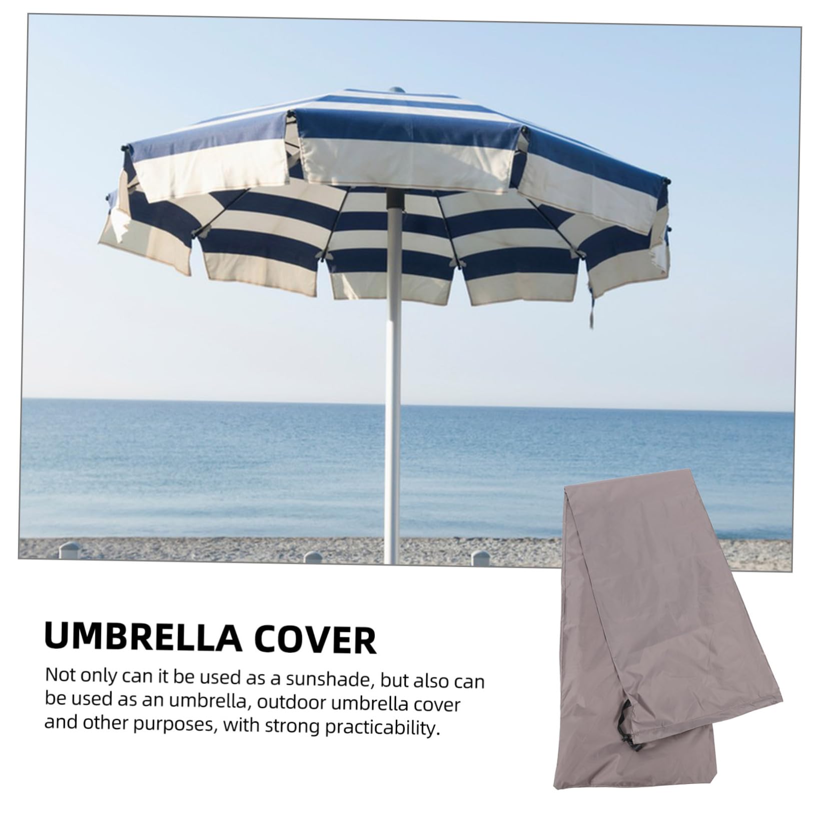 Duży pokrowiec na parasol tarasowy poliestrowy pokrowiec ochronny na parasol przeciwsłoneczny srebrny pokrowiec na parasol ogrodowy pokrowiec na meble ogrodowe