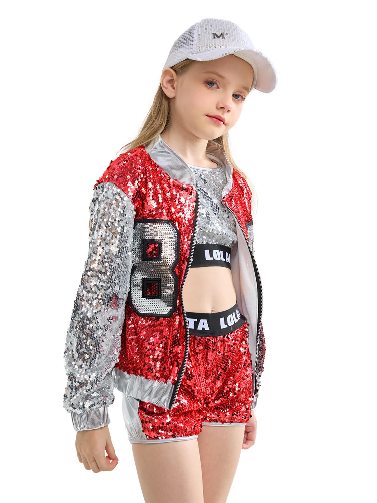 LOLANTA Girls Sequin Dance Costume