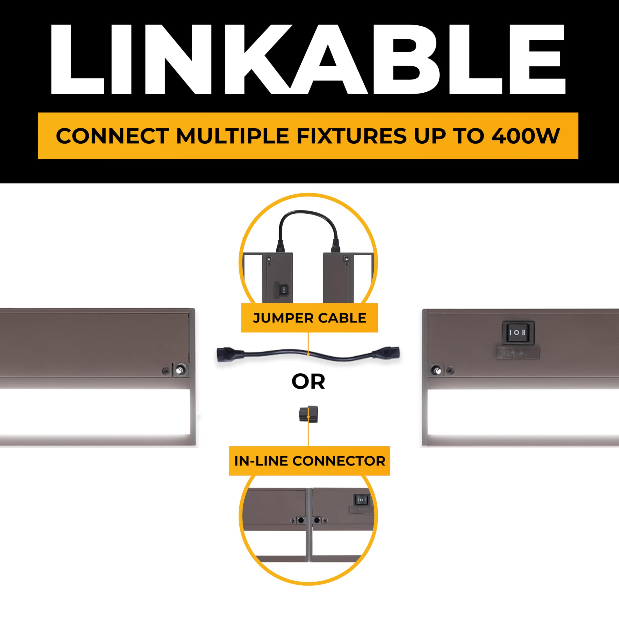 Hyper Tough 1300 Lumen 24 LED Under Cabinet Light, Linkable