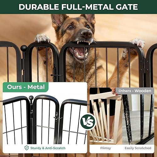 Miniatura 59 de FXW Puerta para perros extra ancha diseñada para uso en interiores, ancho ajustable de hasta 165 pulgadas de ancho (40 pulgadas de alto, 6 paneles