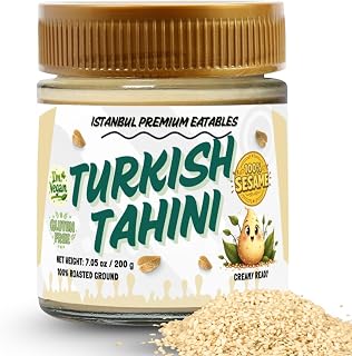 Istanbul Premium Tahini Paste for Hummus Dip – Ideal Tahini for Falafel Mix, Tahini Sauce, Dubai Chocolate & Sesame Dressing, 100% Ground Sesame Seeds, 7 oz