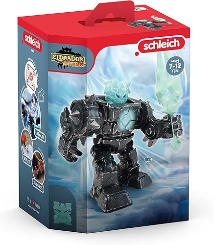 Vista 5 de Schleich Eldrador - Robot monstruo de juguete de 3 piezas para niños y niñas a partir de 7 años, mini criaturas Eldrador Shadow Ice Robot, multicolor