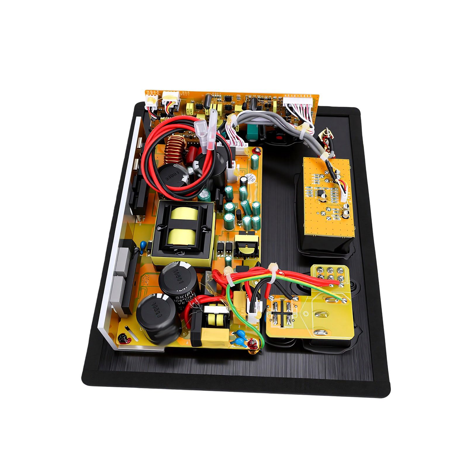 LICAEVEY Płytka Wzmacniacza Subwoofera HiFi, Metalowy moduł Wzmacniacza Mocy Klasy D 350 W RMS 400 W Max AV XLR Kontrola Fazy Wejściowej dla Kina Domowego 5.1 7.1 Użytkownicy Audio (Wtyczka UE 220 V)