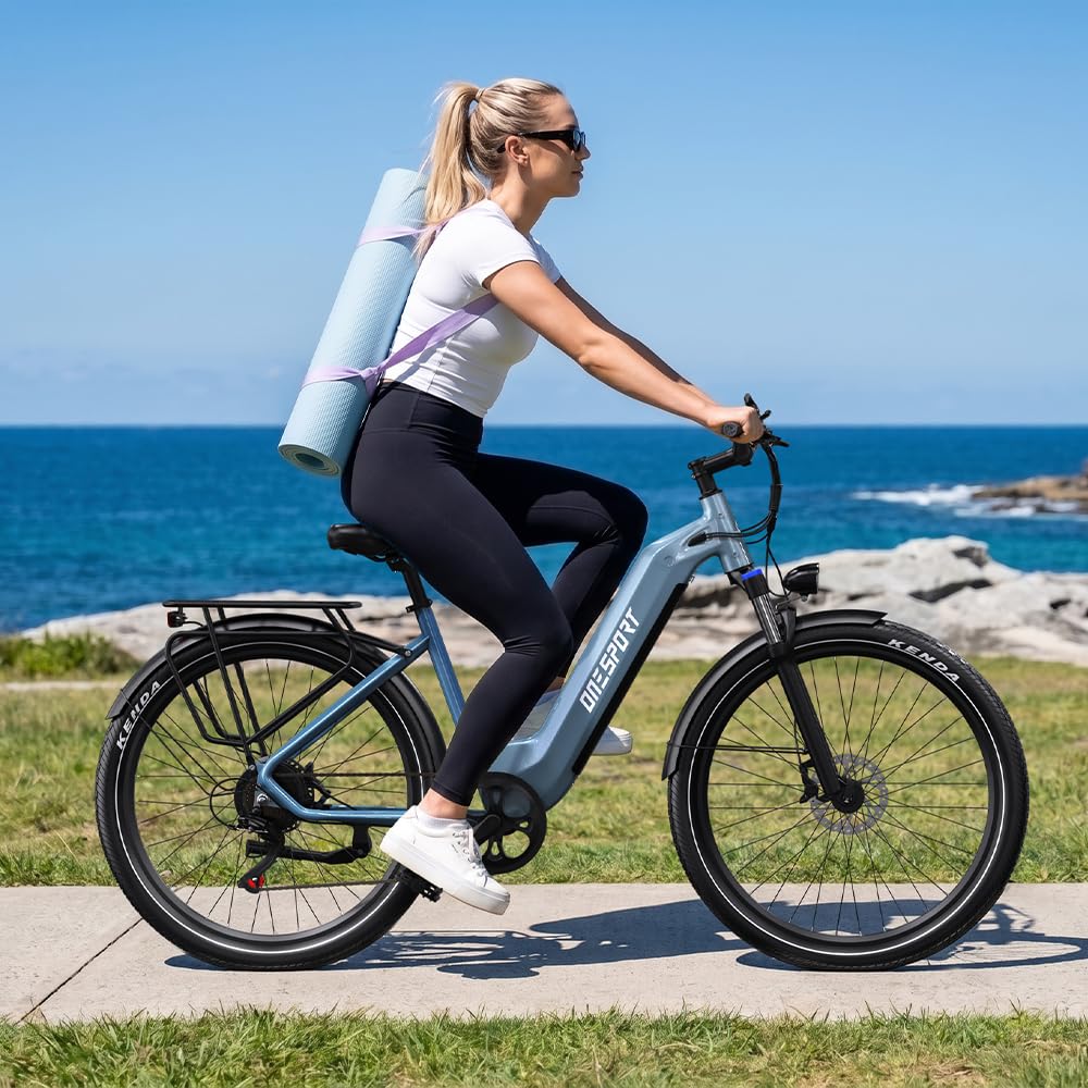 La bicicletta elettrica WT05 da 27,5 pollici con sensore di coppia offre un supporto naturale alla guida, una batteria integrata da 18,2 Ah, cambio a 7 marce, freni a disco idraulici e una sospensione