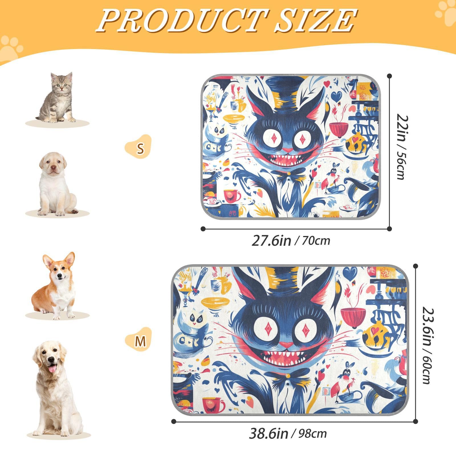 EtherSpher Halloween Fun Cat Summer Cooling Pads Self Cooling Cold mat for Chicken Outside cat Essentials Manta Fria para Perros M