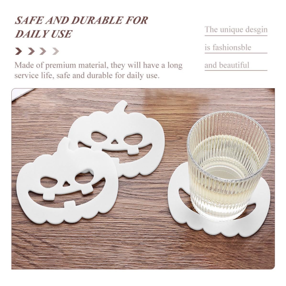 50 Pièces Dessous de Verre d'halloween Citrouille PVC