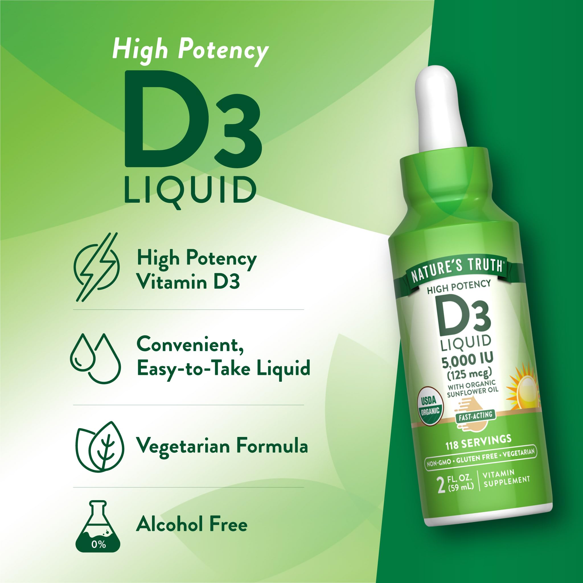 Nature's Truth Vitamin D3 Liquid | 5000 IU | 2 fl oz — Amazon image 5
