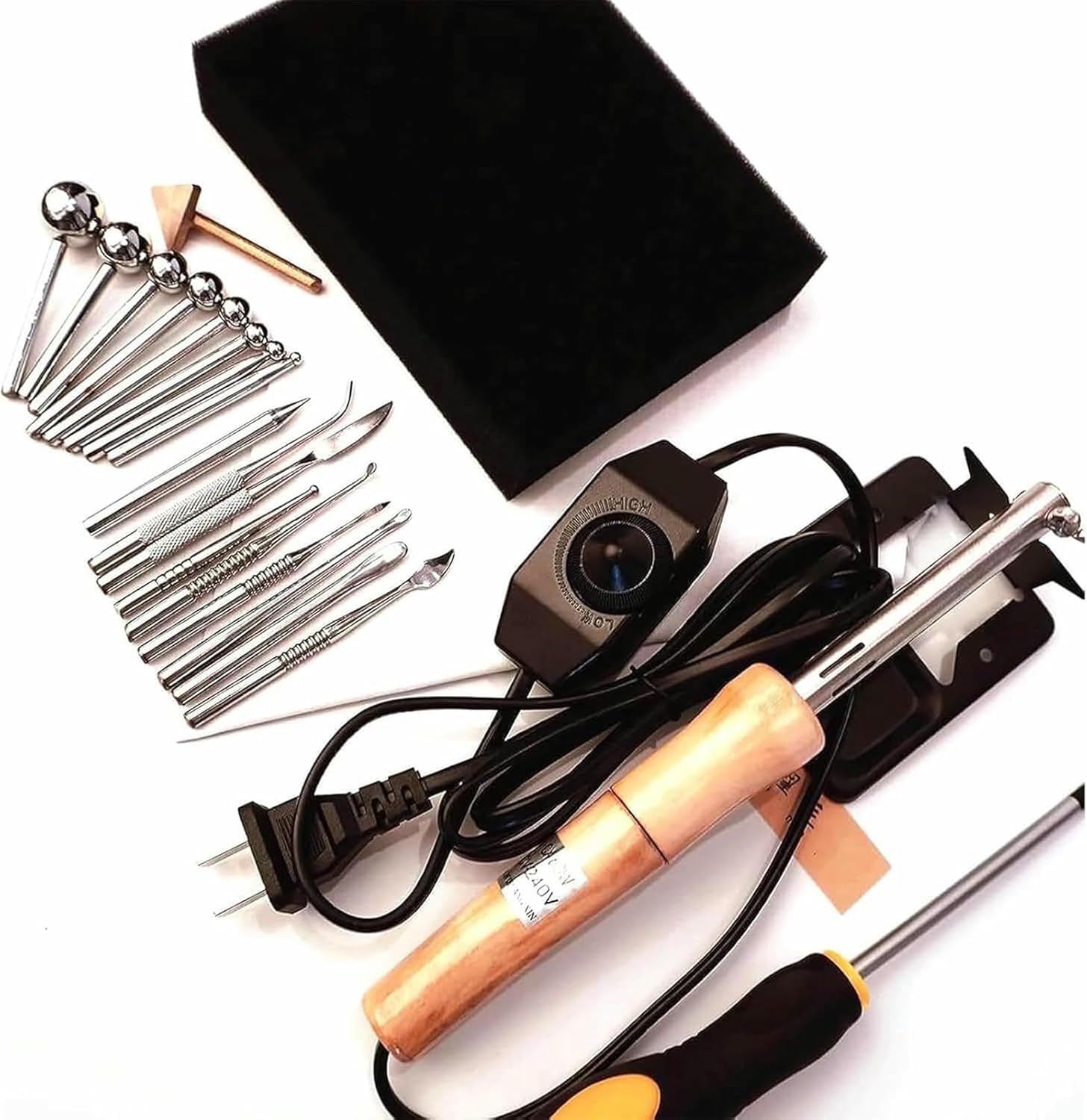 Artificial Flower Ironing Machine, Handmade Flower Making Machine with 18 Ironing Spatulas, Adjustable Temperature, Anti-scalding Stand, for Handmade Flowers