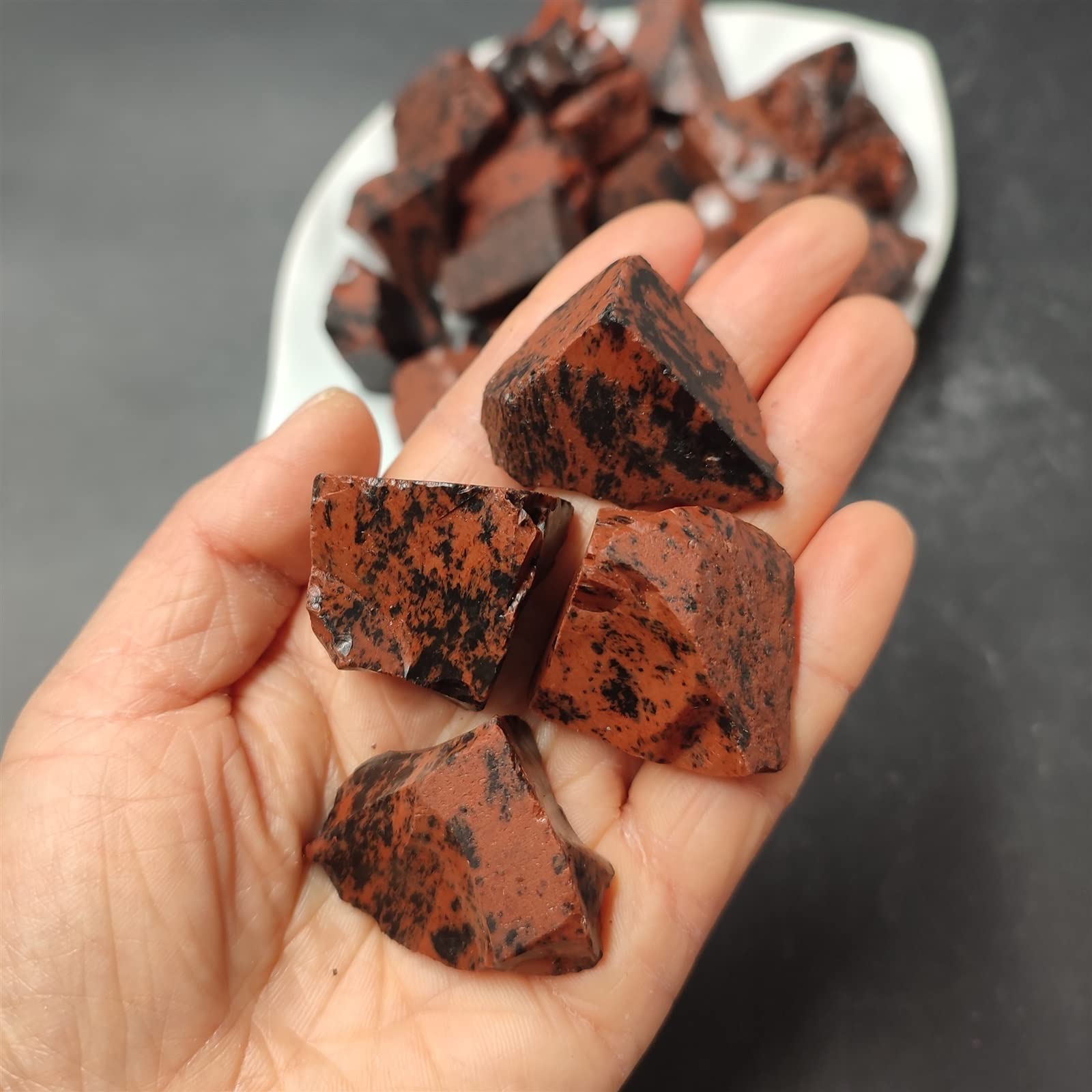 100 g di Massa di Ossidiana Rossa Grezza Naturale, Pietra Grezza, Cristalli di Quarzo, Acquario di Roccia, Decorazione della Stanza di casa Decorazione della Stanza