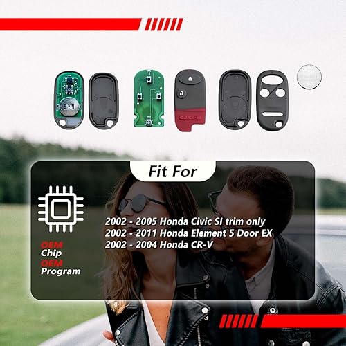 Miniatura 5 de Control remoto de entrada sin llave OUCG8D344HA 313.8MHz 3 botones de repuesto para Honda Civic Element CR-V 2002-2011