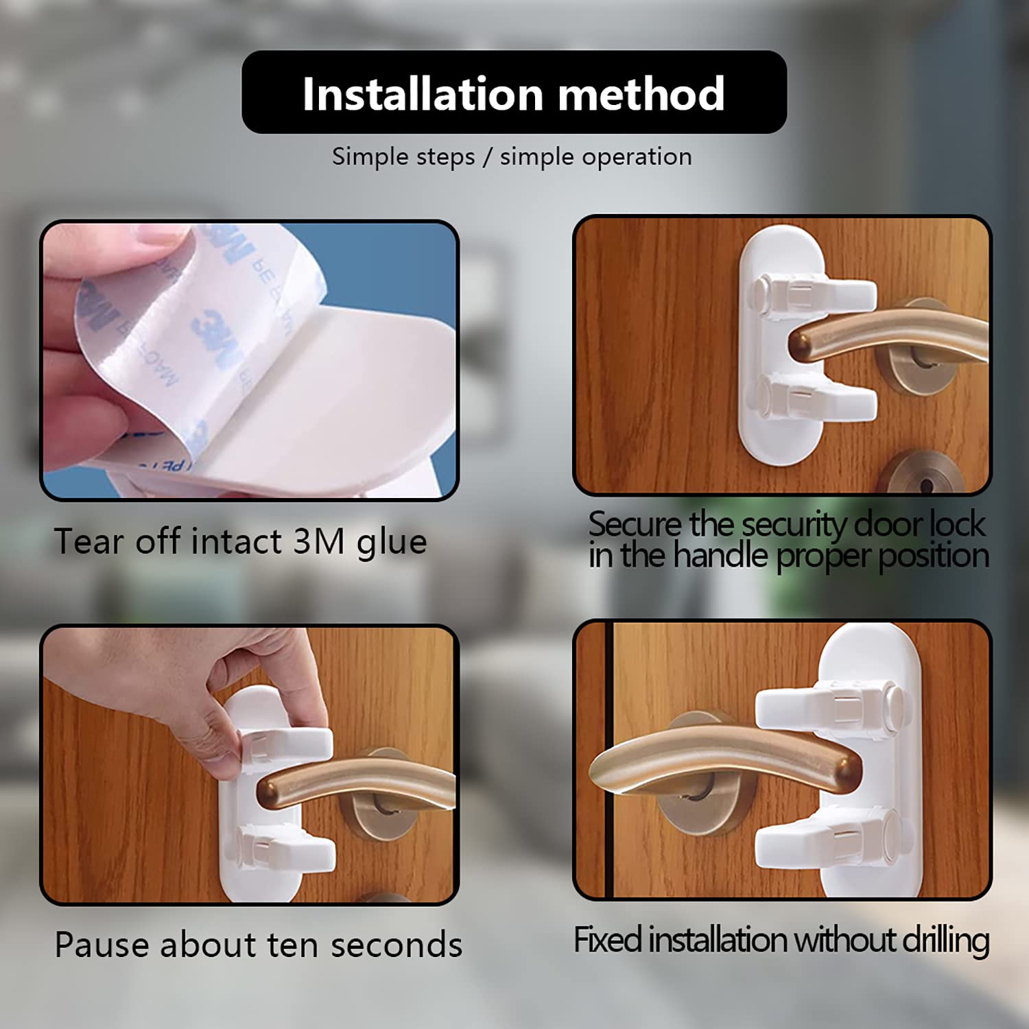 Door Lever Lock, Pack of 2, Baby Proofing Door Handle Locks for Child  Safety, Self-Adhesive Childproof Safe Lock Latches for Home Door Decor, No  Tool, Quickly Install with 3M Adhesive : Amazon.com.au: