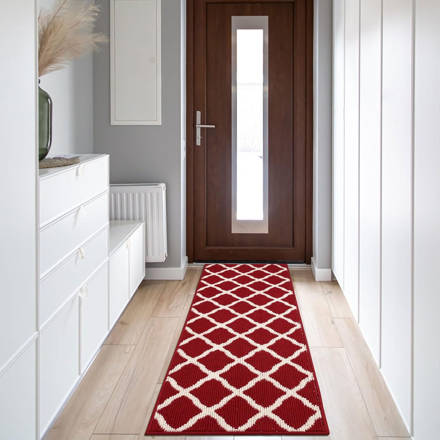 SHACOS Runner Rugs Dirt Trapper Washable Rug Runners Non Slip Rubber Backing Entryway Floor Mat for Kitchen Bathroom Laundry Room, 20"x59" Red - Image 7