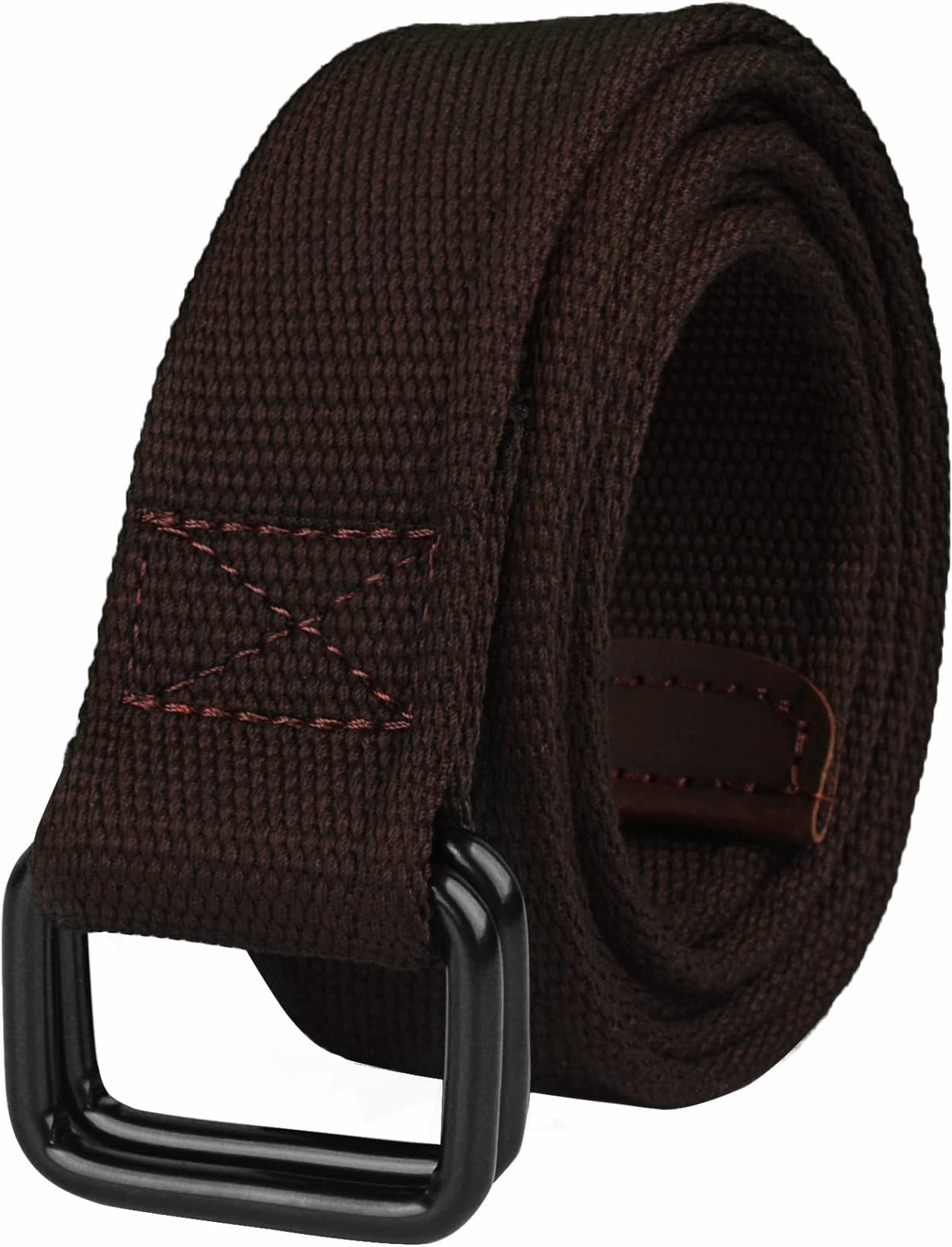 Plus Size 39-75'' Long Double Ring Big Mens Canvas Fabric Cloth Belts Black