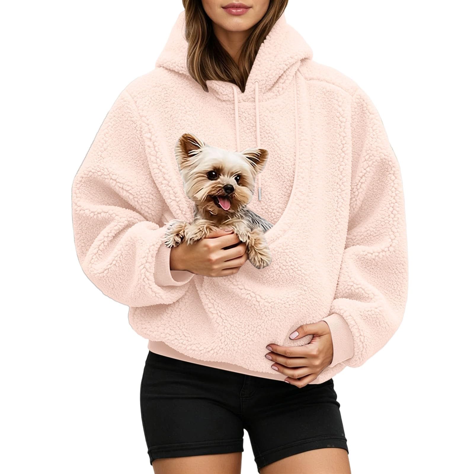 Pet Pouch Hoodie Oversized Pullover for Cats and Small Dogs