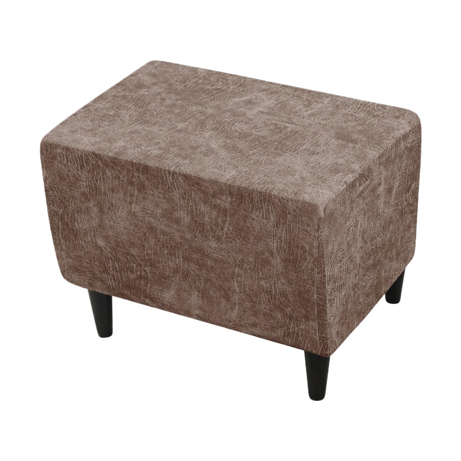 YXINAER Foot Stool Cover Elastic Ottoman Cover Spandex Footrest Slipcover for Living Room Stretch Footstool Covers All-inclusive(Dark khaki,S)
