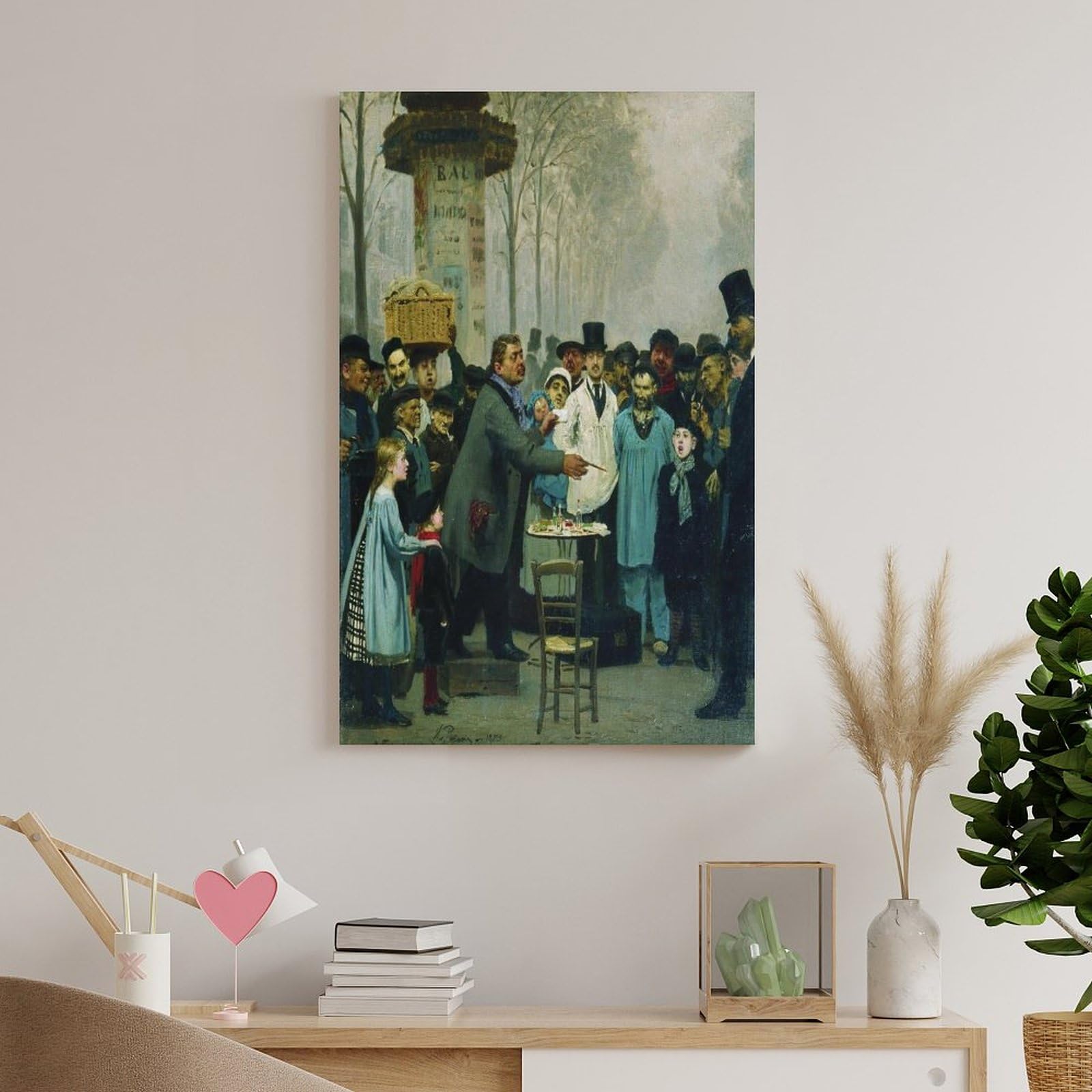 Maler, Ilya, Repin-Meisterwerk, Maler, Ilya, Repin-Meisterwerk, ein Neuheits-Verkäufer in Paris, Poster, Poster, Gemälde, Leinwand, Wandkunst, Rollbild, Druck, Wohnzimmer, 60 x 90 cm