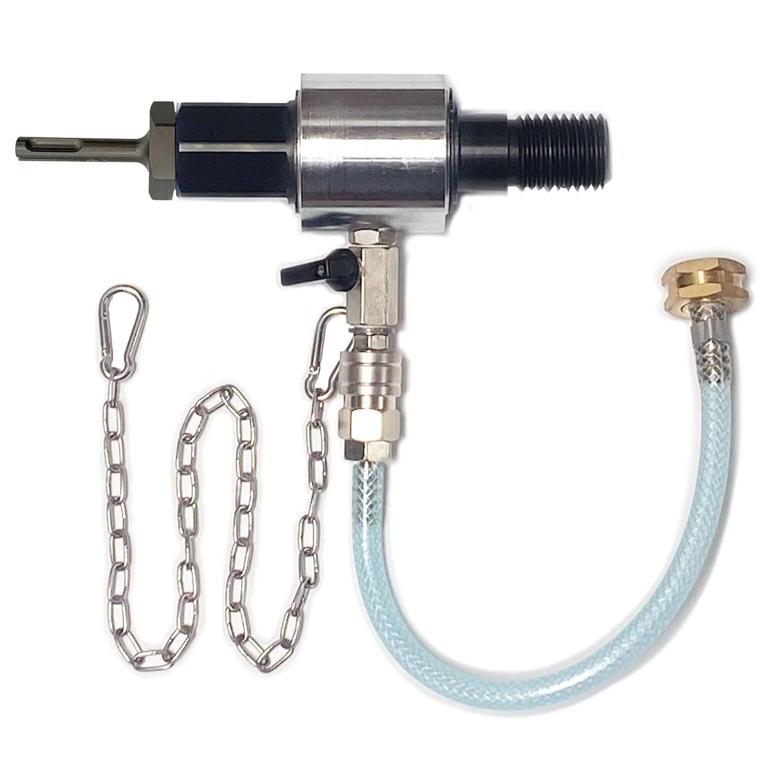 SDS Plus Water Swivel Adapters for Concrete Core Bits, 1-1/4"-7 Thread Diamond Wet Core Bit Adapter, Water Injection Core Adapter Kit for Handheld Drilling Equipment