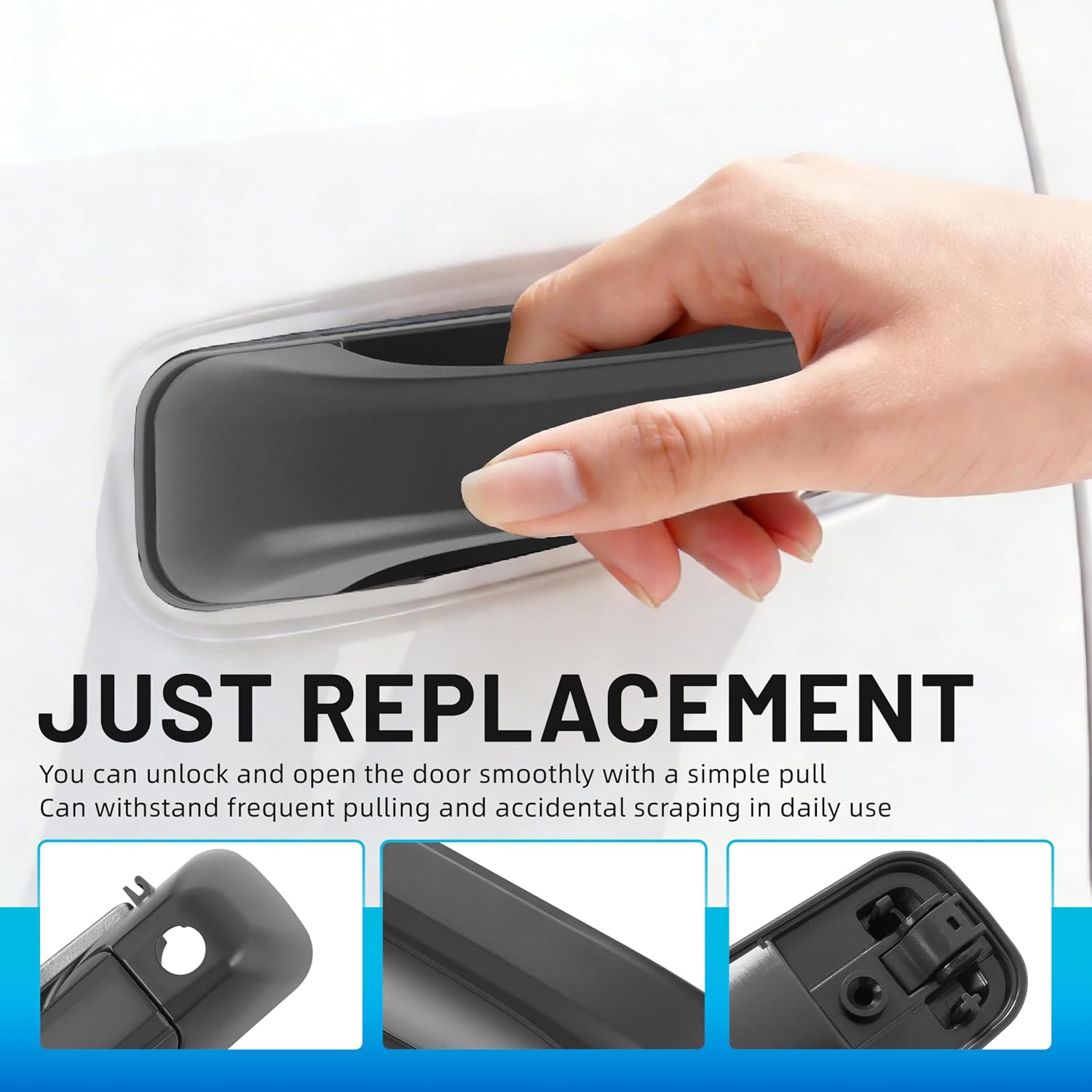 ALMULOO 4Pcs Door Handle Compatible with 2009-2025 Dodge Ram 1500 Classic 2500 3500 Pickup Replacement for CH1310160 CH1520139 CH1311160 Exterior Front Rear Kit