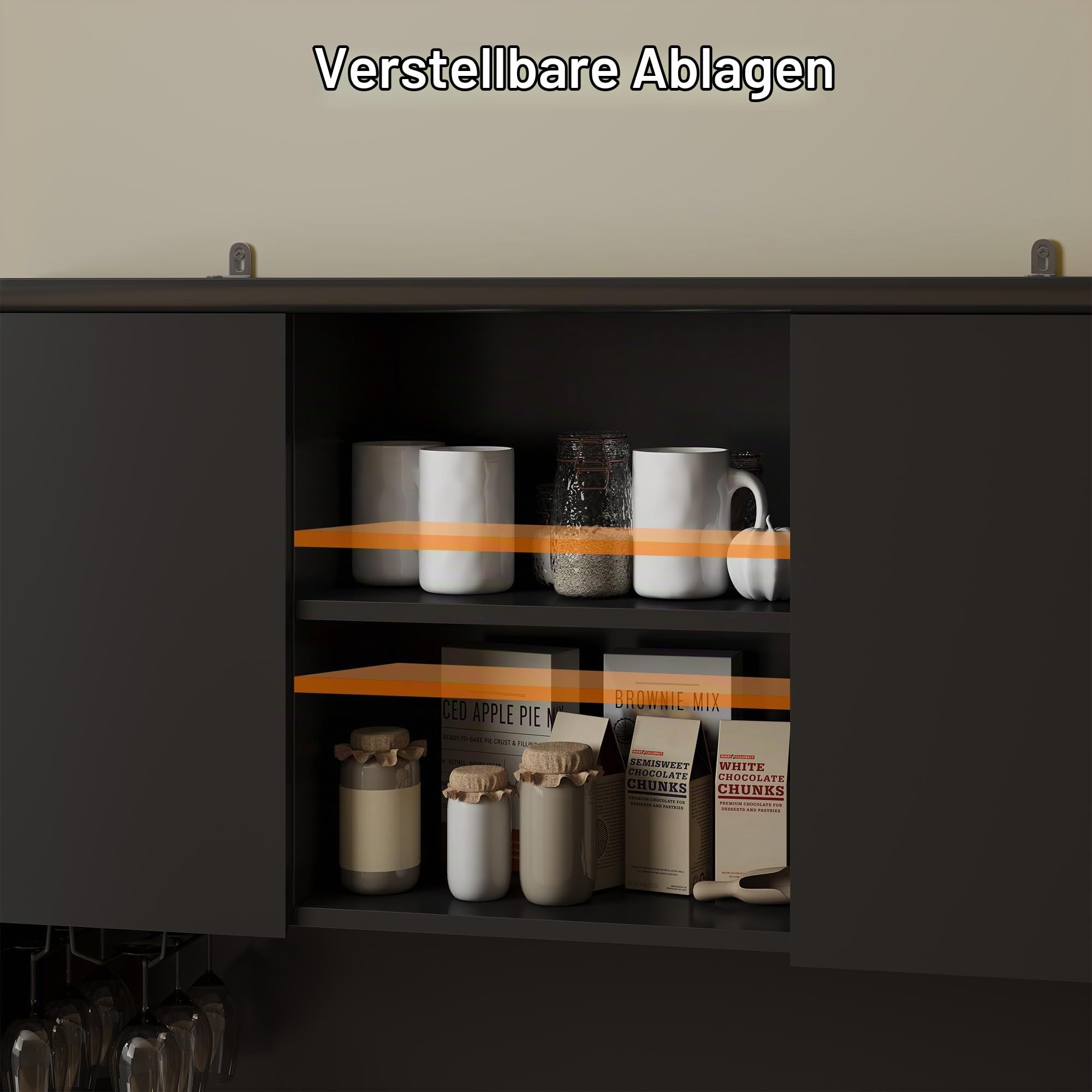 Xbro Küchenschrank,Buffetschrank mit Stauraum,100 x 40 x 172 cm