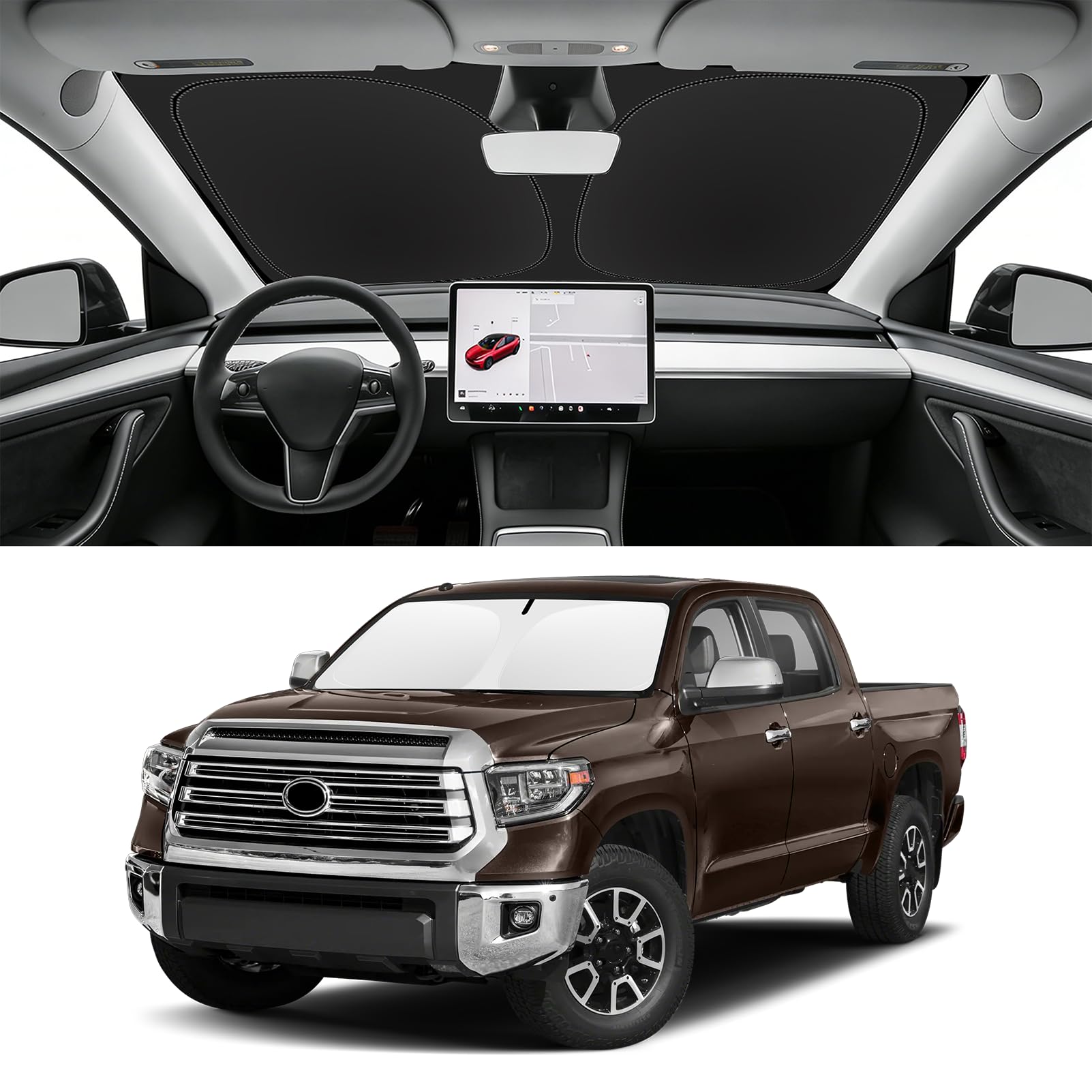 Custom Fit Windshield Sun Shade for Toyota Tundra 2007-2021