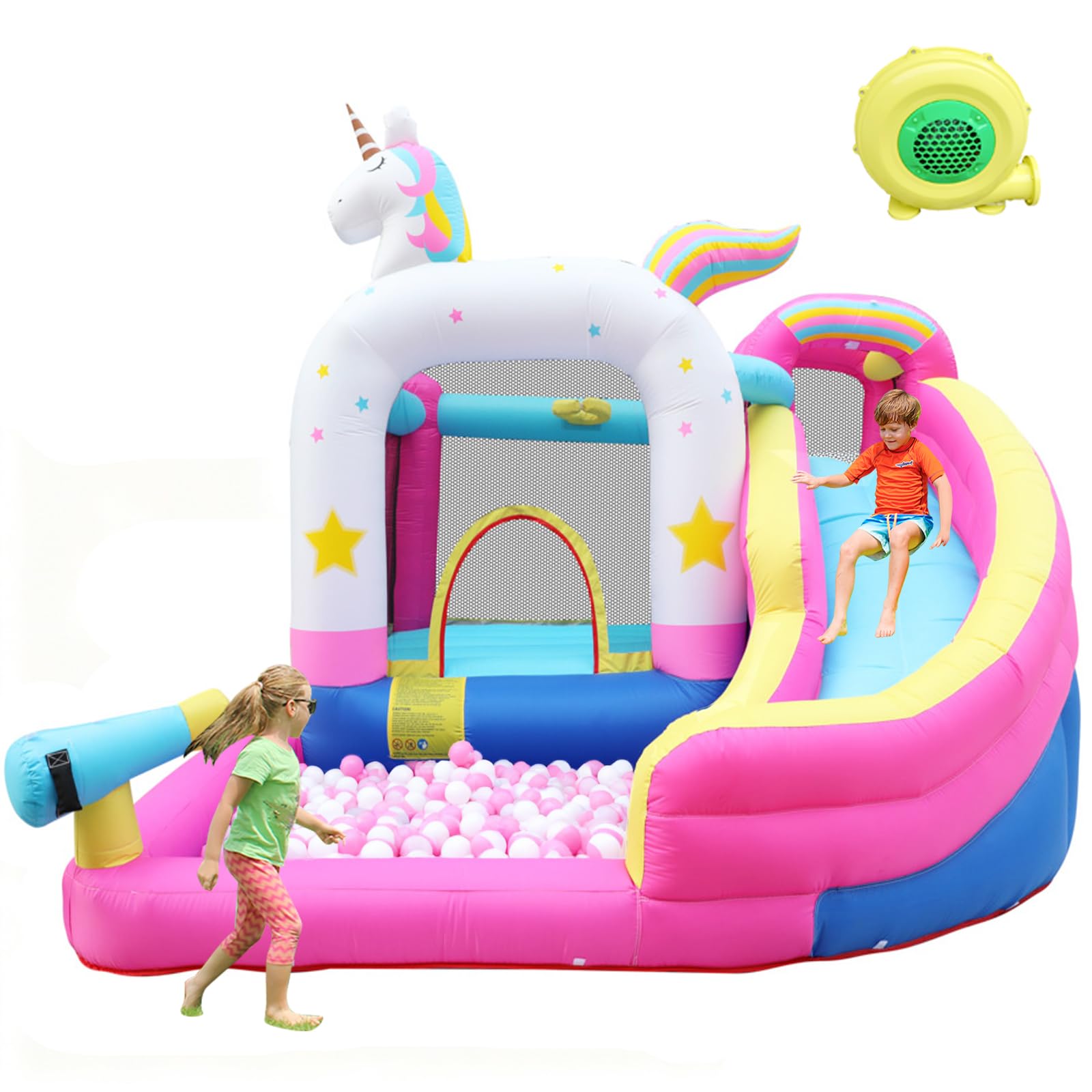 Doctor Dolphin Bounce House for Kids, Inflatable Indoor Bounce House, Kids Bouncy House with Slide, Small Bounce House, Inflatable Water Slide Bouncy