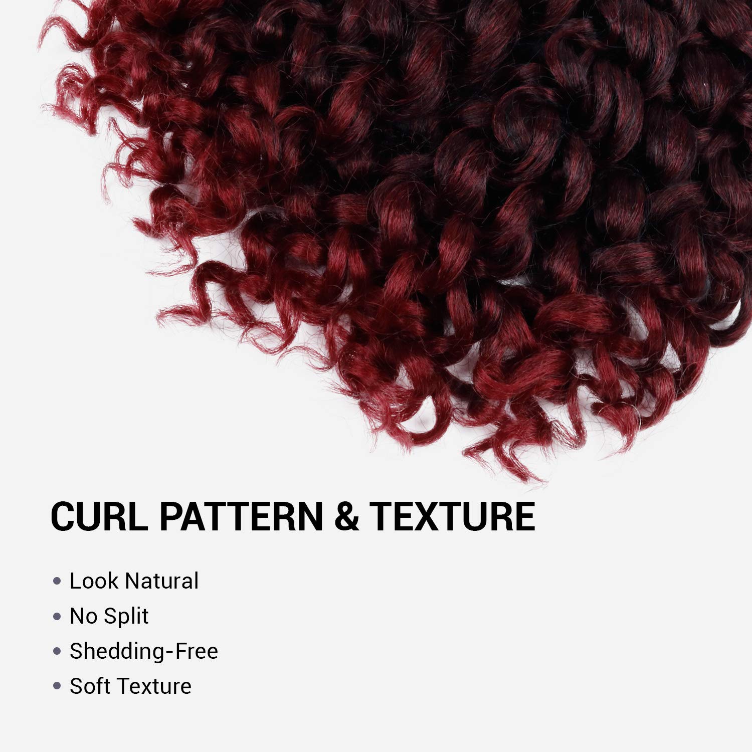 8 Bundle (4 Pack) 8 Inch AU-THEN-TIC 2X Spiral Wand Curl Crochet Braids Jamaican Bounce Curly for Black Women Syntheric Hair Extensions FreeKalon Fiber (4-Pack, T1B/BG-tipped Off Black & Burgundy)