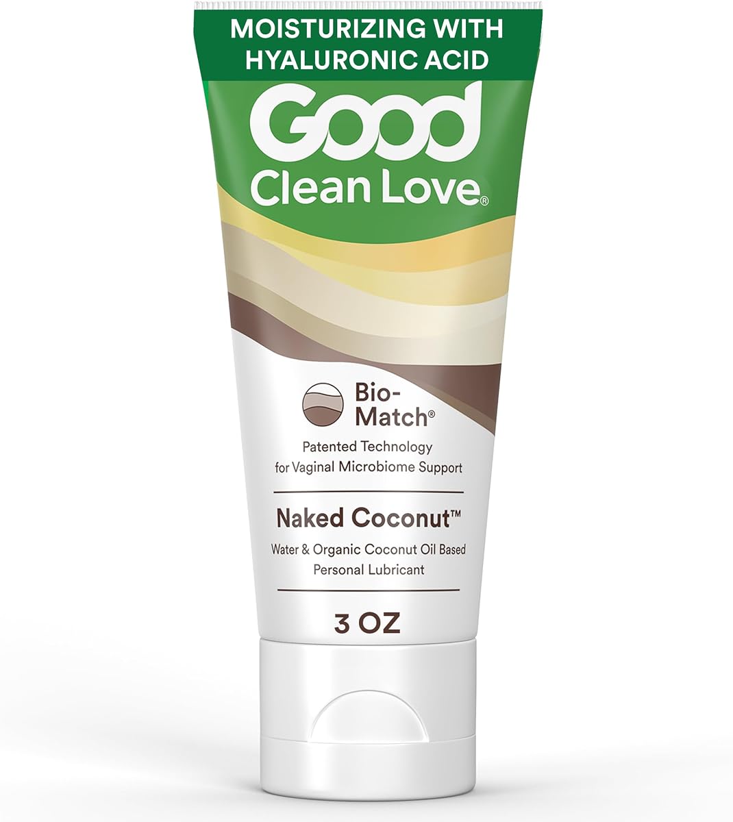 Lubricante orgánico a base de agua de coco desnudo Good Clean Love, 3 onzas (paquete de 1) | Aceite de Coco Orgánico, Lubricante Personal de Ácido Hialurónico. Gel íntimo con pH equilibrado para hombres y mujeres. Seguro para juguetes y condones