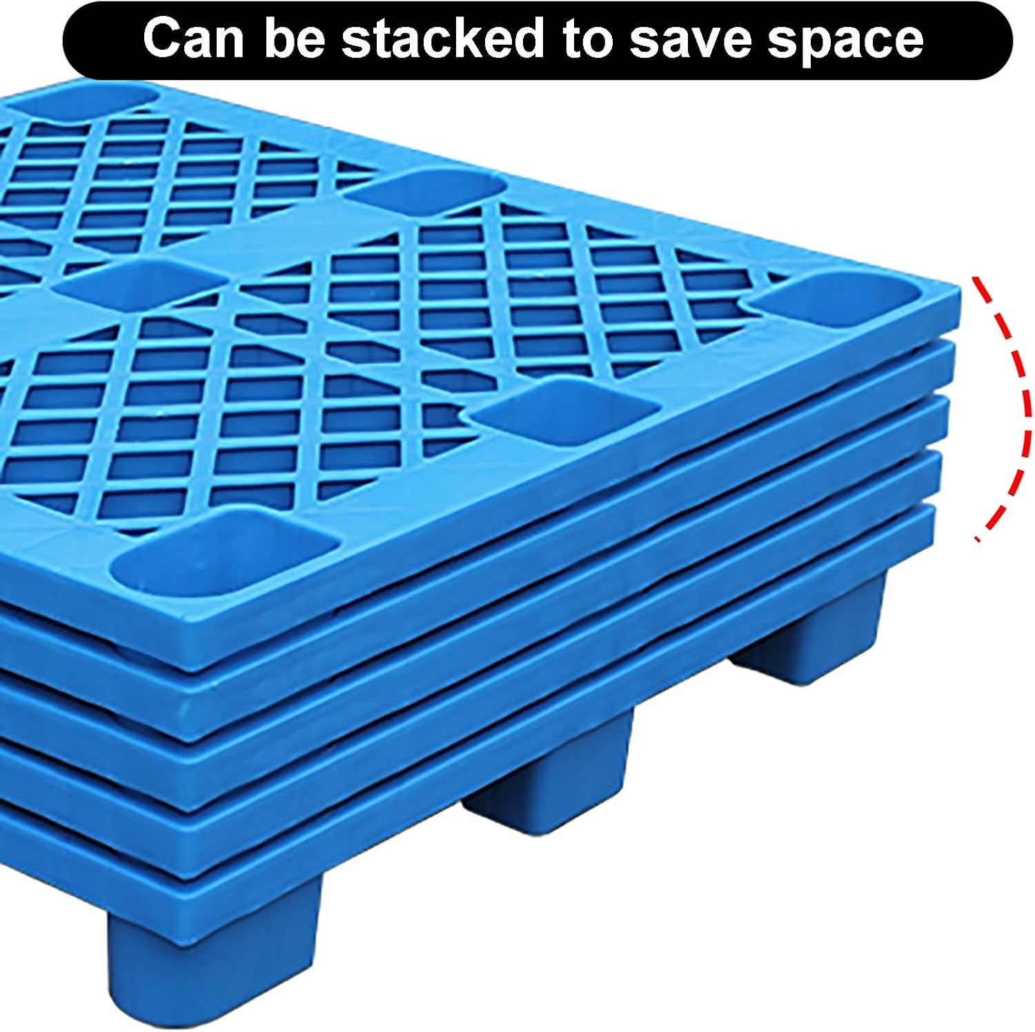 Plastic Pallets Breathable Grid Floor Pallet Waterproof Wear Resistant Storage Pad Stackable Nestable Grids Article Racks(50x50x12cm)