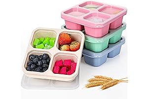 Moretoes 4 Pack Snack Box Containers with Clear Lids