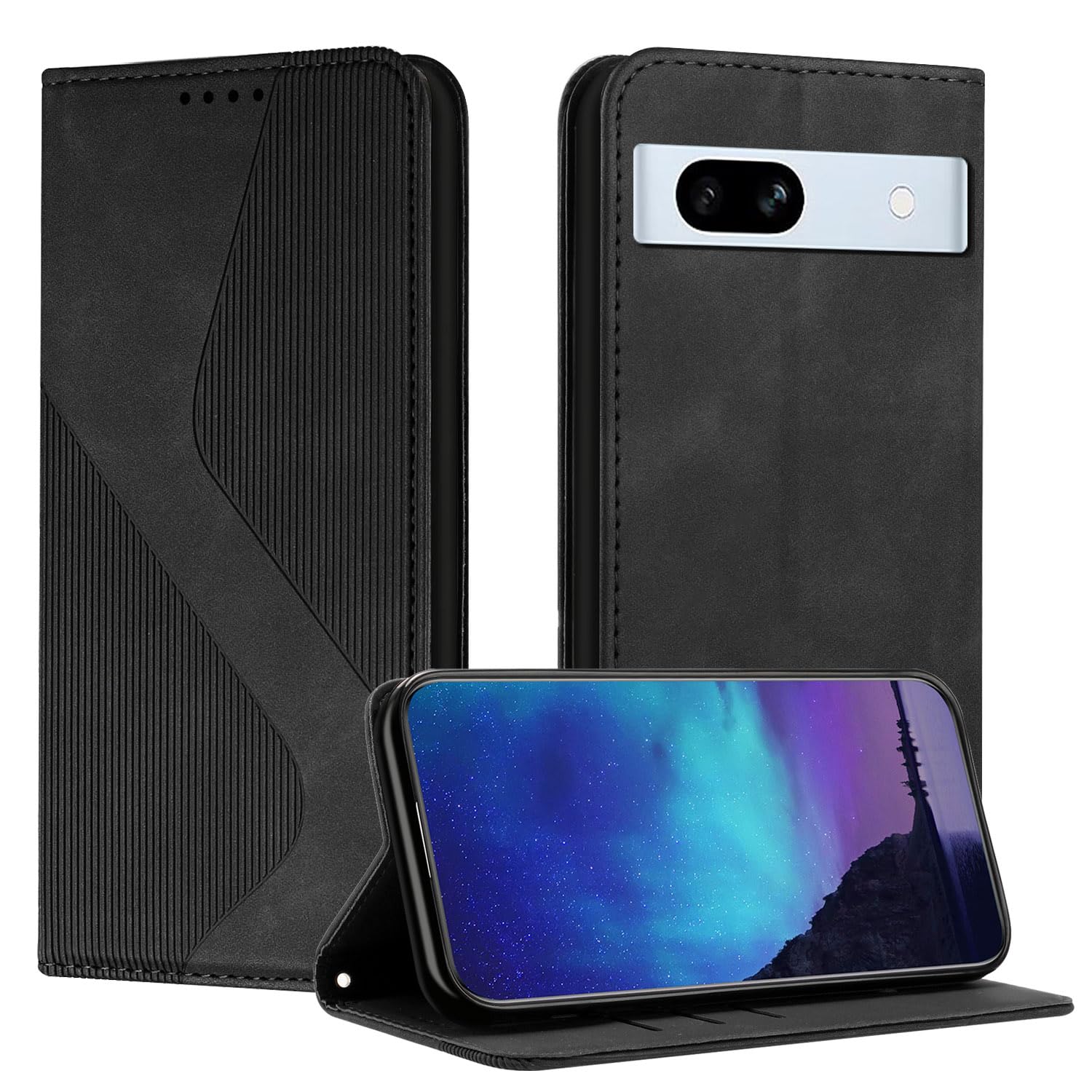 Housse De Protection Pour Google Pixel 7a - Étui Flip Book Style Rouge - Clapet Rabat