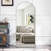 Vista 29 de NeuType Espejo arqueado de longitud completa, 71 x 32 pulgadas, espejo grande de cuerpo completo con marco de metal de aluminio, protección contra