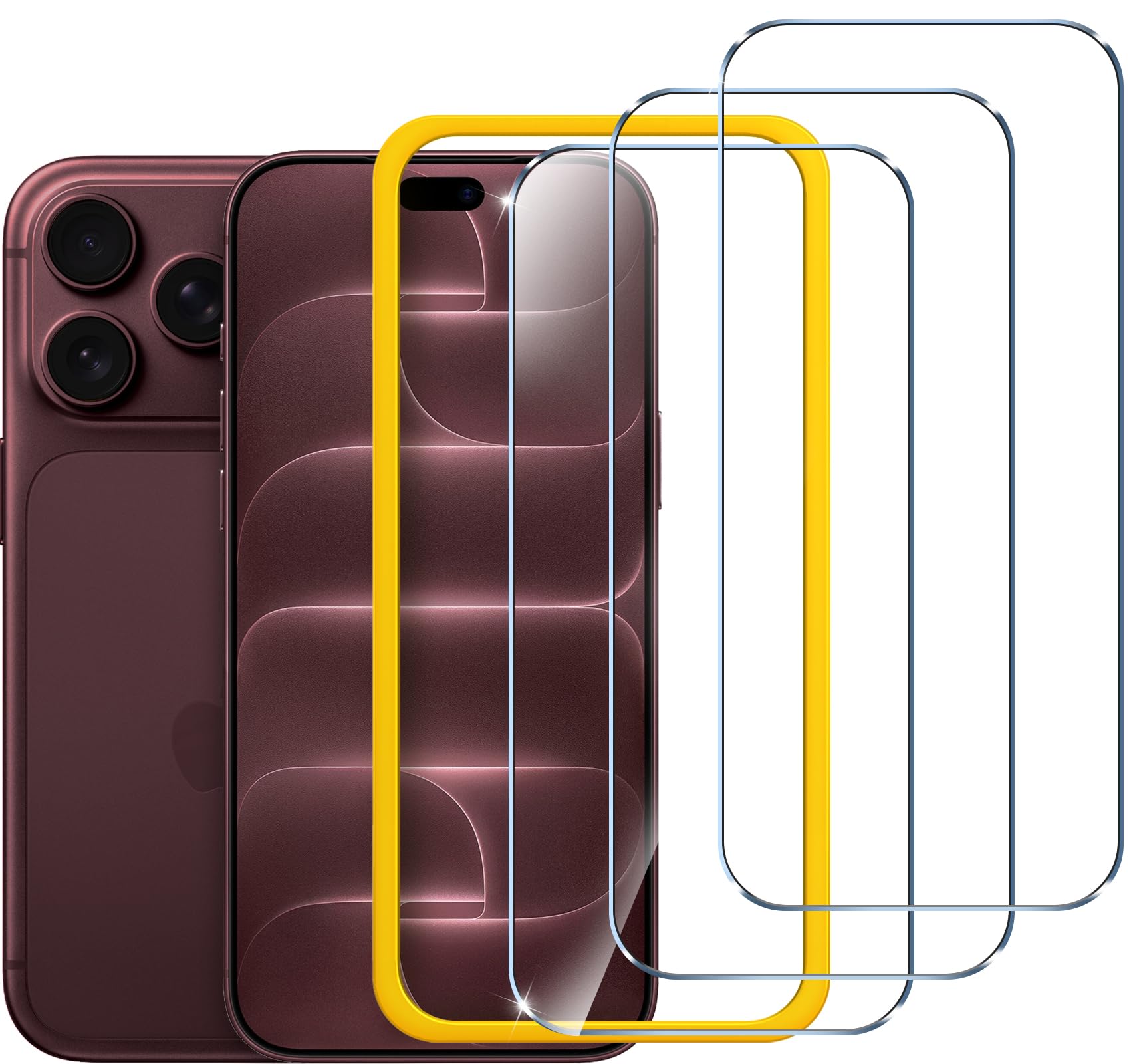 ivoler Panzerglas für iPhone 18 Pro Max/17 Pro Max mit Montagehilfe 3 Stück
