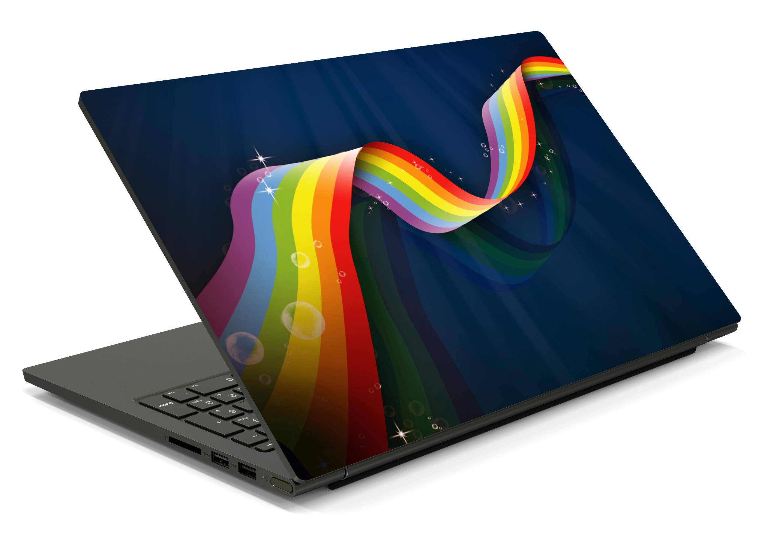 ISEE 360® Laptop Skin Cover Laminated Rainbow Stickers and Free Track pad Skin Girls Boys Kids Students Office Vinyl Printed Multicolored Floral HD Quality Sticker 13 to 15.6 Inches (B08P8SKW5X) Amazon Price History, Amazon Price Tracker