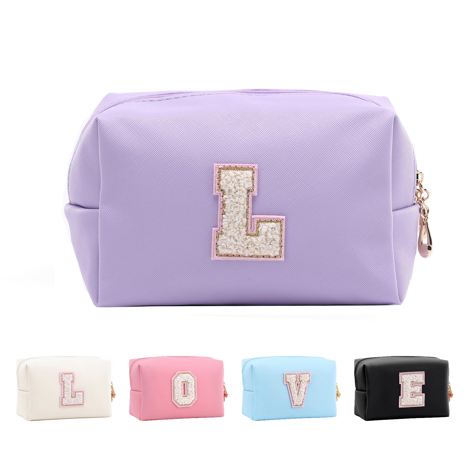Bolsa de Maquillaje, Bolsa de Cosméticos Impermeable de Viaje, PU Cuero, Neceser de Baño, Bolsa De Aseo Y Almacenamiento para Mujer,Cosas Preppy para niñas Adolescentes (Letra A-Z) — view 14