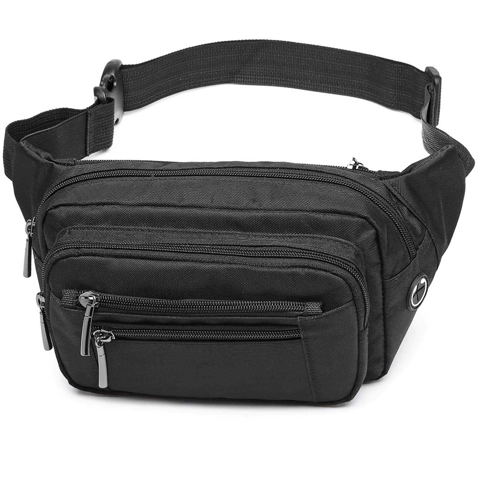 PACKISMFanny Pack for Women Men - Portable Capacious Fanny Packs for Women Cross Body Durable Belt Bag Bum Bag with 6 Zipper Pockets & Adjustable Strap for Traveling, Cycling, Running, Hiking