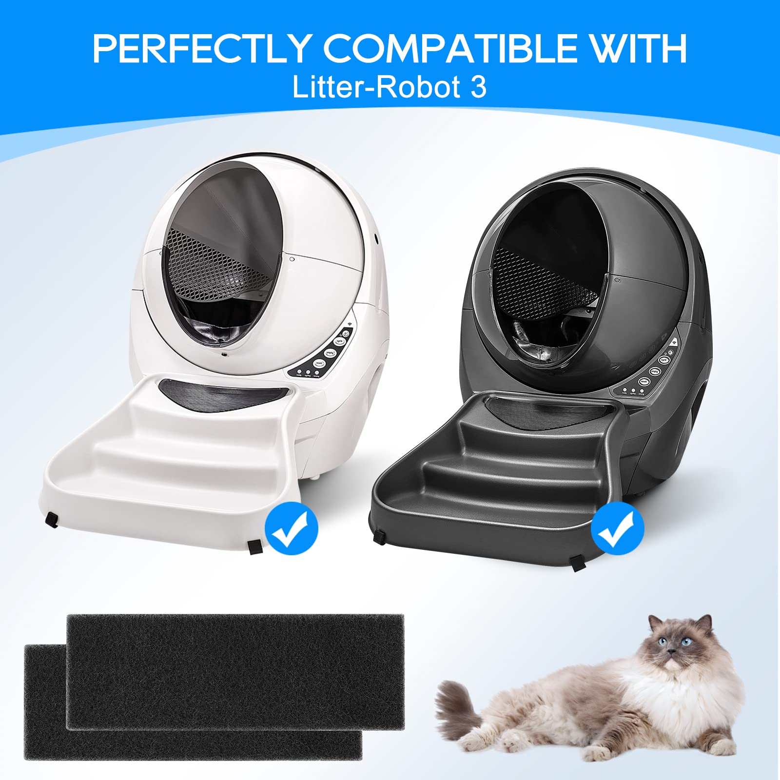 10-Pack Carbon Filters Compatible with Litter-Robot 3, Activated Carbon Litter Box Filter Compatible with Litter-Robot 3 Self Cleaning Cat Litter Box Filters, Accessories Replacement - image 3