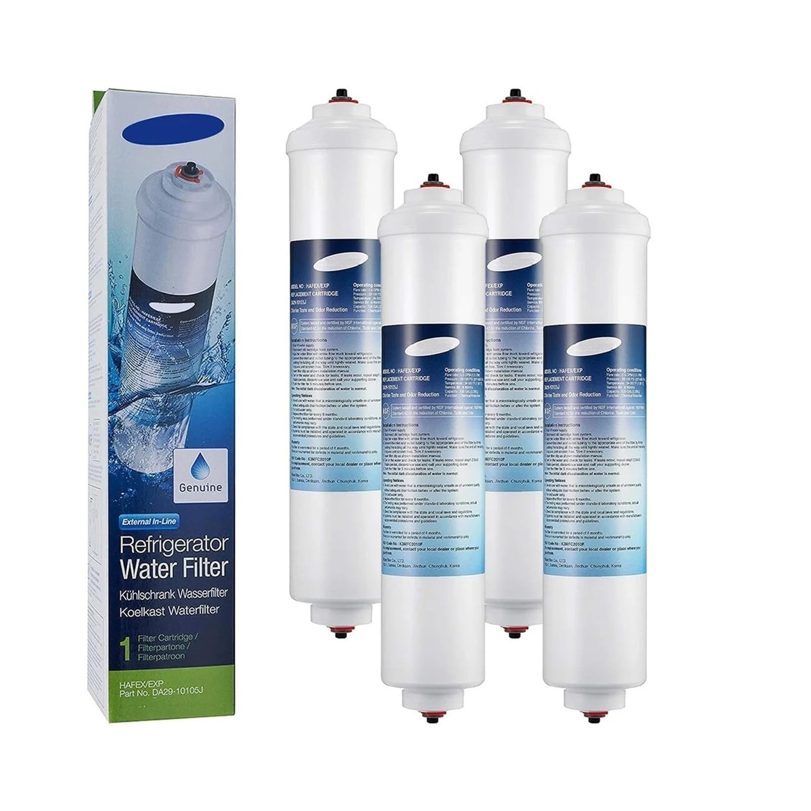 Filtro De Agua For Frigorífico Y Congelador DA29-10105J, Compatible Con Samsung,DA29-10105J DA99-02131B HAFEX/EXP Estilo Americano DA2010CB(4pcs)