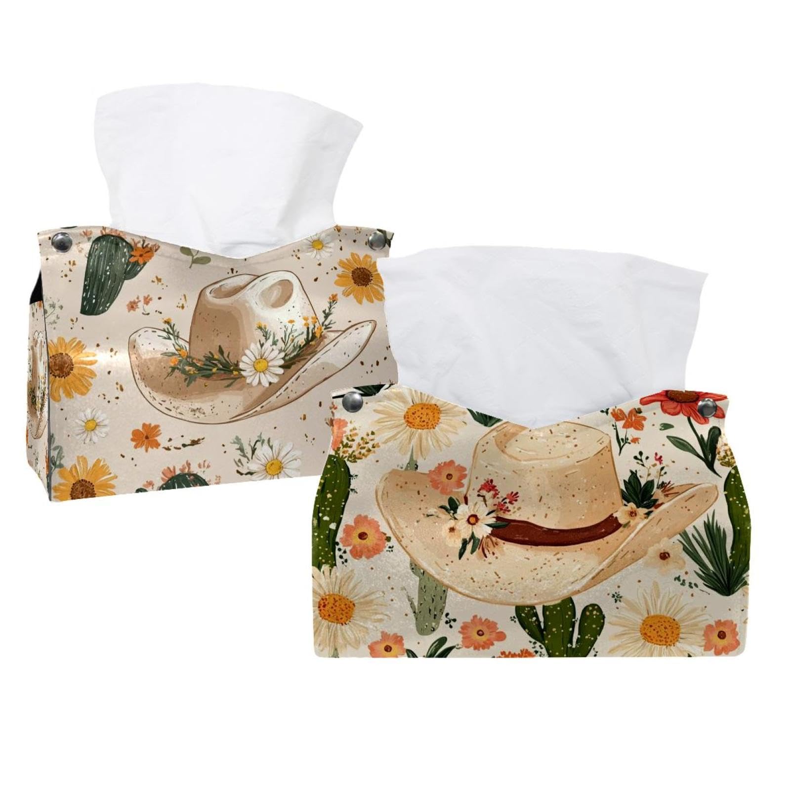 Distributeur de mouche en cuir cactus et cowboy pour salle de bain