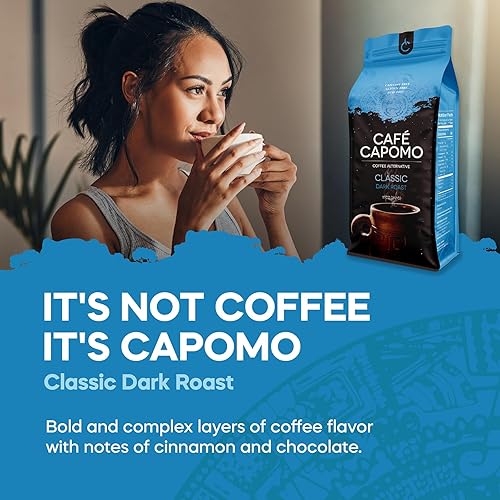 Miniatura 9 de Cafe Capomo con cúrcuma  Café de hierbas alternativo libre de cafeína asado oscuro  nuez maya  no OMG respetuoso con el medio ambiente 11 onzas