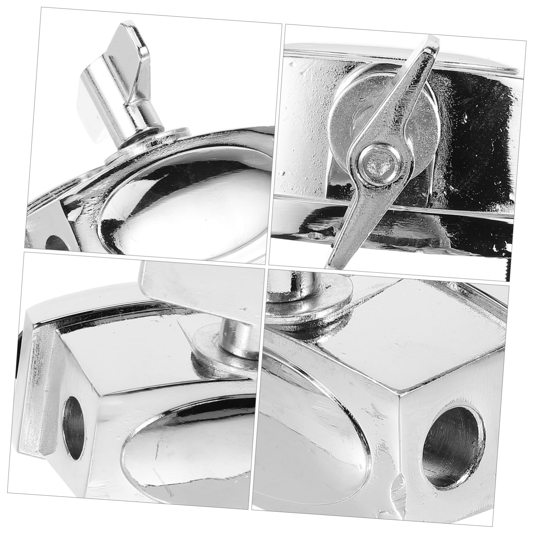 SHOWERORO Accessoire de Tom Tambour en Alliage Argenté, Support Réglable et Amovible pour Stabilité et Équilibre du Pied de Batterie