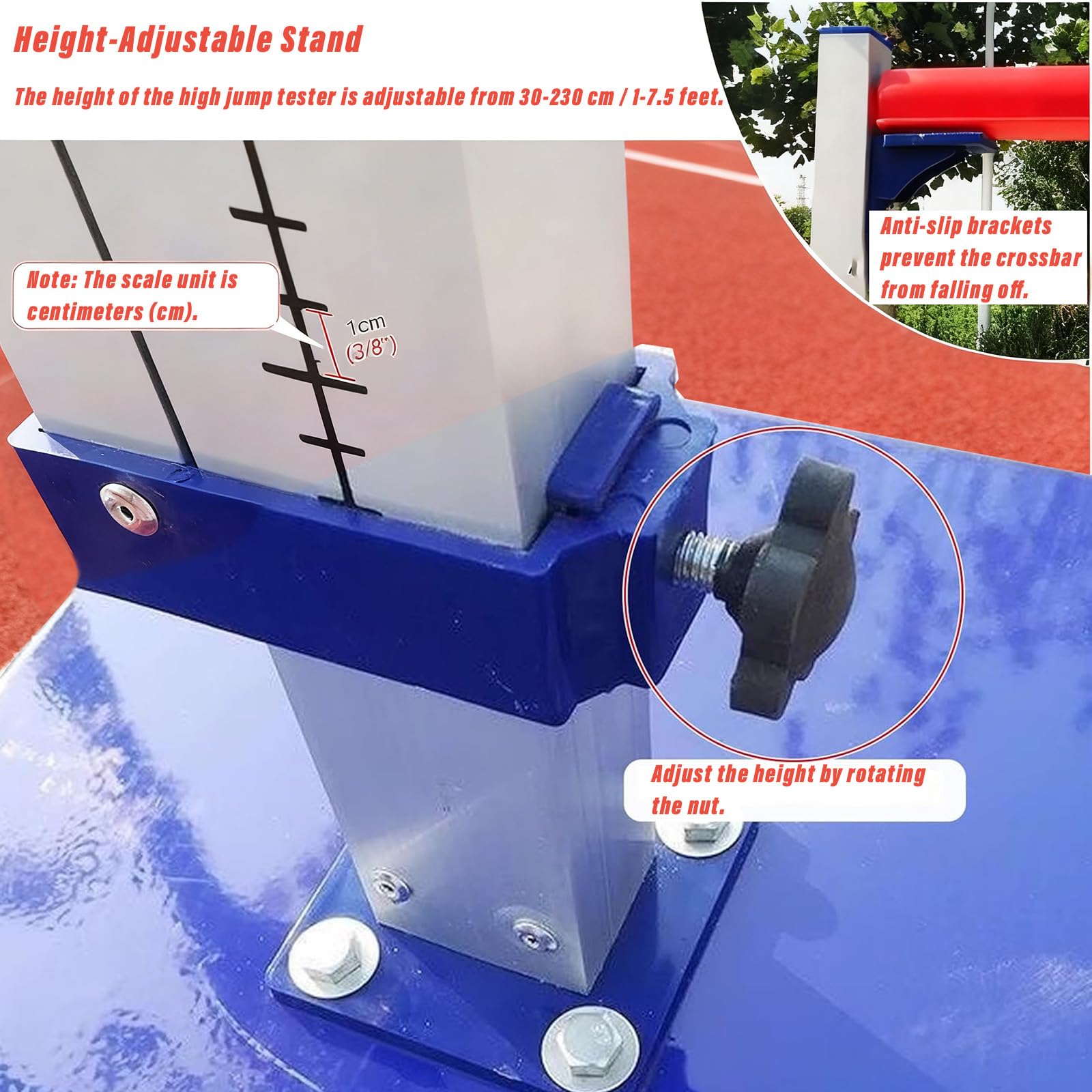 Aluminum High Jump Standards, Moveable Posts with Centimeter Scale, High School High Jump Training Equipment for Track and Field
