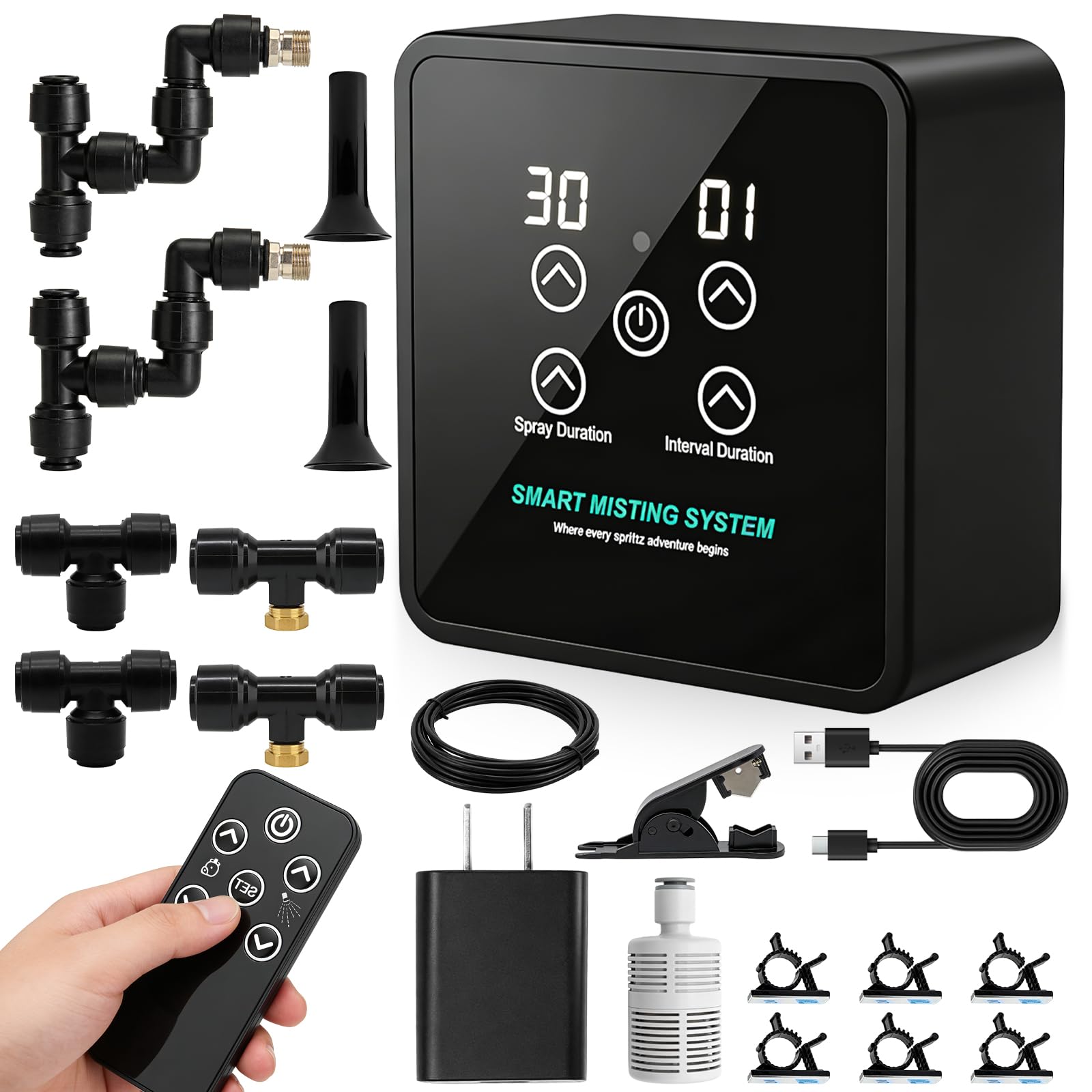 Sistema de Riego para Terrario Inteligente, Humidificador para Reptiles con Temporizador y Boquillas de Pulverización de 360° - Pulverizador Ajustable para Anfibios, Reptiles, Plantas y Selva