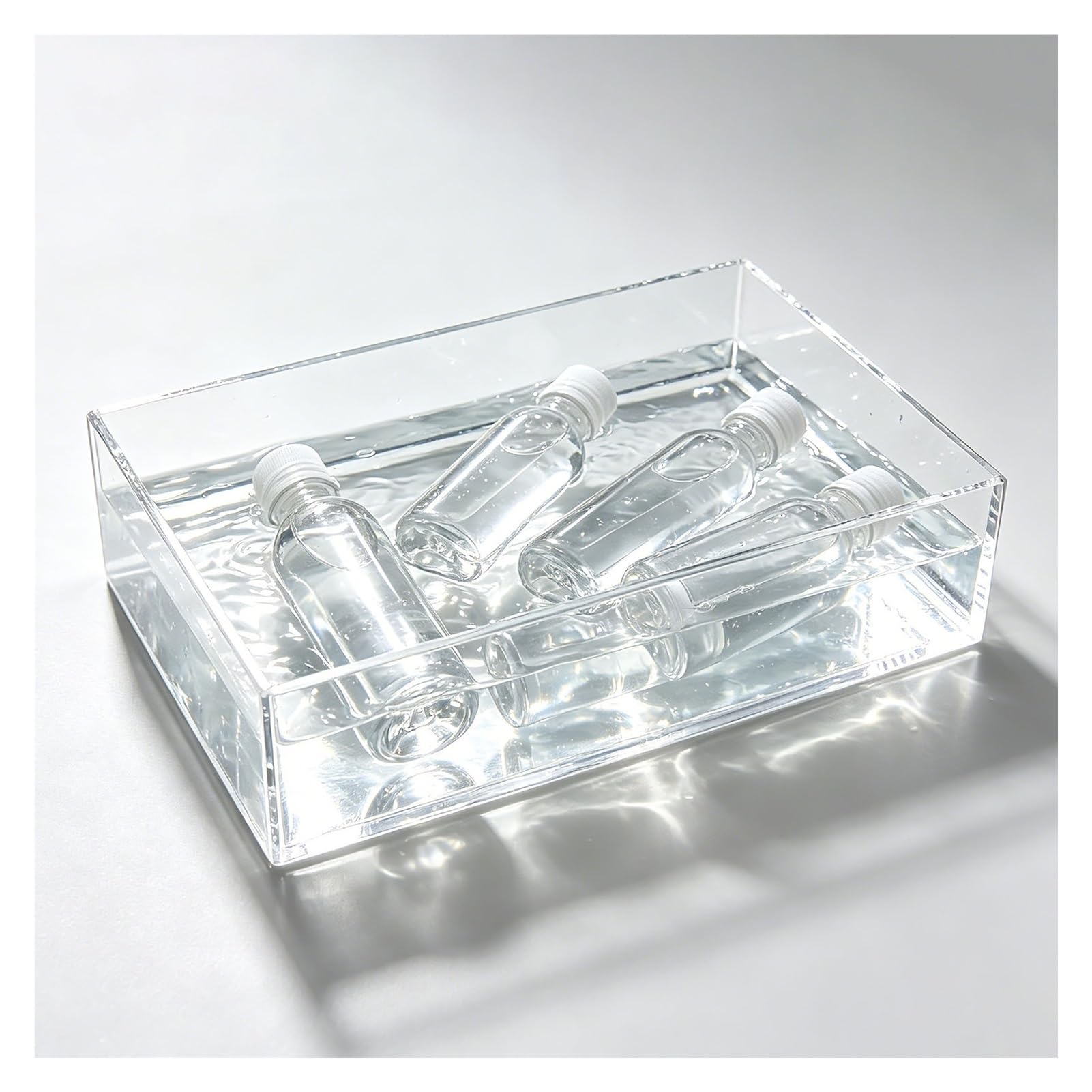 Tanque Acrílico 5mm, Caja Transparente Lista para Expositor, Foto y Almacén | Monobloque Sin Pegamento, Antipolvo y Estanco, 4 Alturas para Cajones, Figuras y Escritorio(Height 7.9in-15.7x11.8 in)
